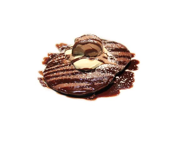 Crepe with chocolate ice cream